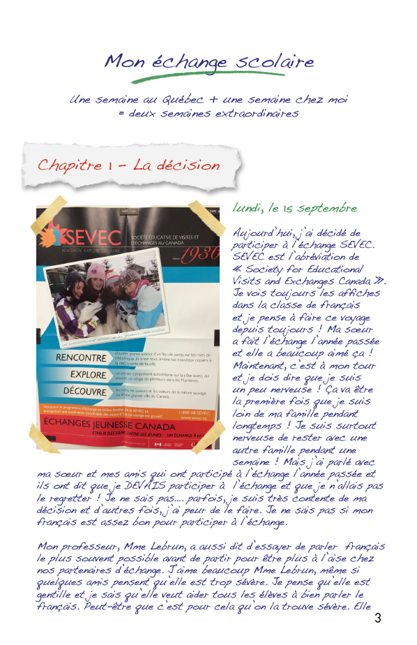 Mon échange scolaire - Reader