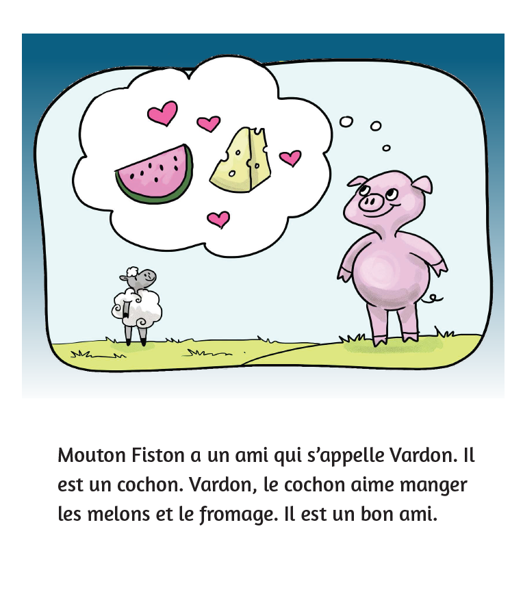 Mouton Fiston et son ami,  Verdon, le cochon - Reader (minimum of 6)